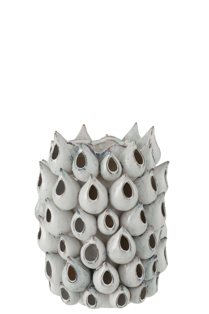 J-LINE VAAS ANEMONE HOOG KERAMIEK BLAUW