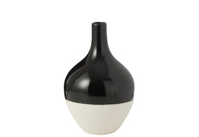 J-LINE VAZE IVA – PORSELEIN ZWART/WIT GROOT