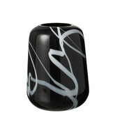 J-LINE VAZE SMOKE EFFECT SMAL – GLAS ZWART/WIT