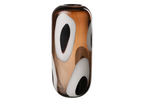 J-LINE VAZE IZZY – GLAS WIT/BRUIN GROOT