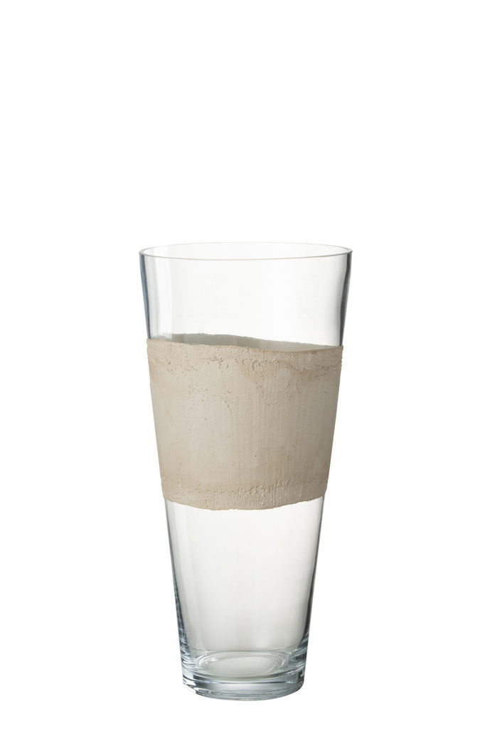 J-LINE VAZE DELPH – GLAS TRANSPARANT/BEIGE MEDIUM