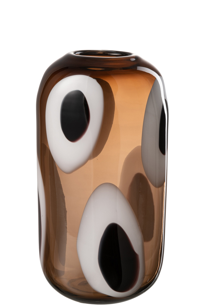 J-LINE VAZE IZZY – GLAS WIT/BRUIN MEDIUM