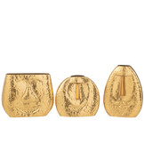 J-LINE VAZEN FACES METAAL GOUD SET VAN 3