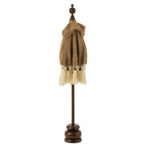 J-LINE PARASOL KWASTJES + VOET JUTE/HOUT BEIGE/WIT SMALL
