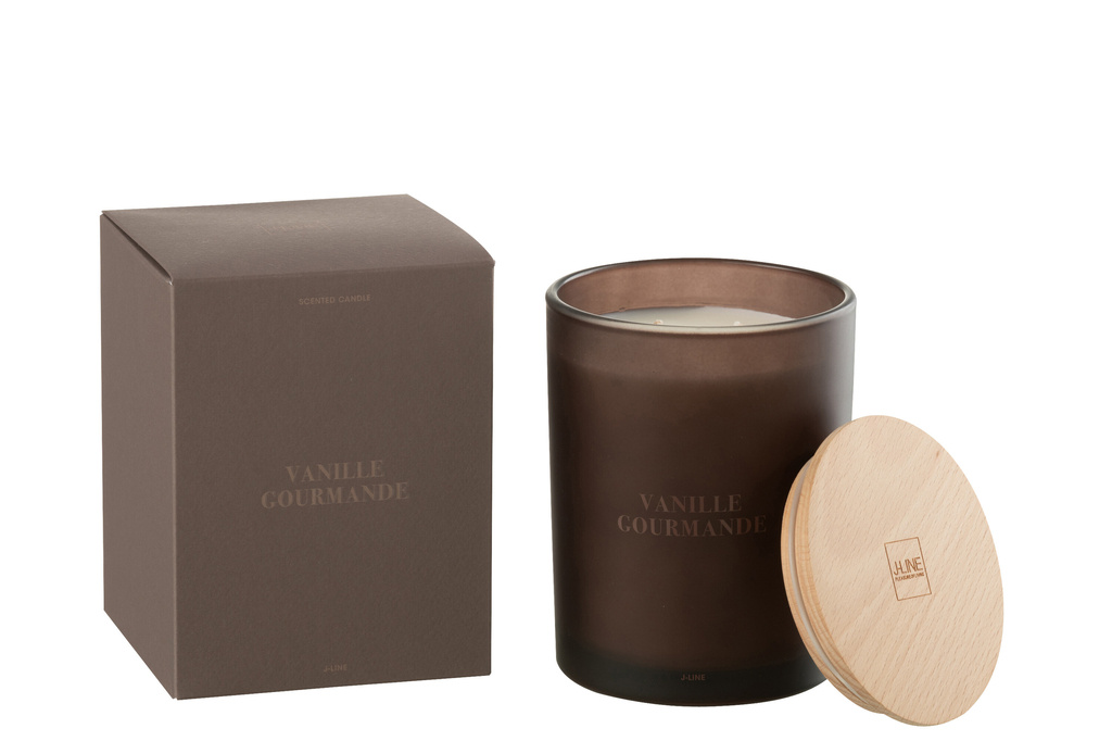 J-LINE SCENTED CANDLE ACCORDS ESSENTIELS VANILLE GOURMANDE BRUIN 52H