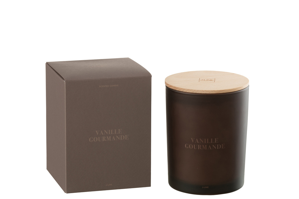J-LINE SCENTED CANDLE ACCORDS ESSENTIELS VANILLE GOURMANDE BRUIN 52H