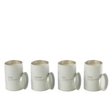 J-LINE SCENTED CANDLE QUOTE ENGLISH-FRENCH WHITE 55H SET VAN 4 STUKS