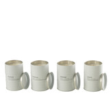 J-LINE SCENTED CANDLE QUOTE ENGLISH-FRENCH WHITE 55H SET VAN 4 STUKS