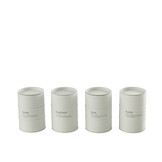 J-LINE SCENTED CANDLE QUOTE ENGLISH-FRENCH WHITE 55H SET VAN 4 STUKS
