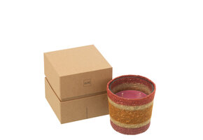 J-LINE SCENTED CANDLE BASKET WAX BURGUNDY SMALL - 45 HOURS