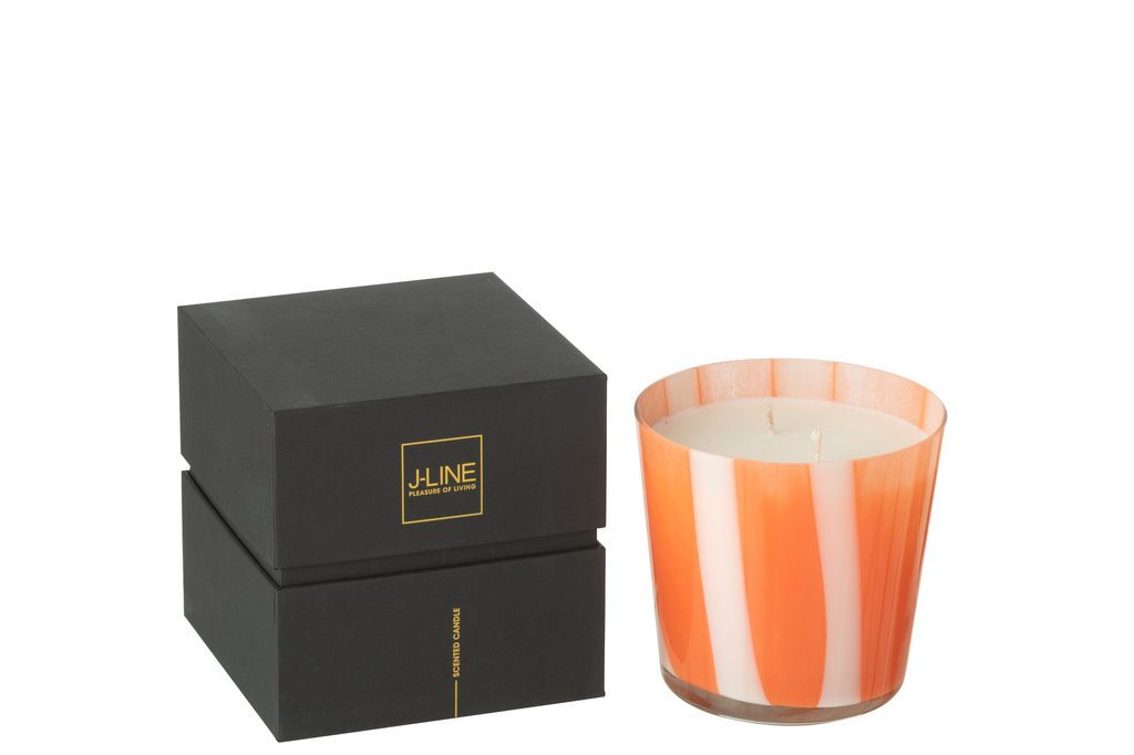 J-LINE SCENTED CANDLE NOA LINES ORANGE SMALL - 50 HOURS