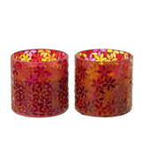 J-Line Geurkaars Flower Mosaic Wax Medium (Set van 2) - 45H