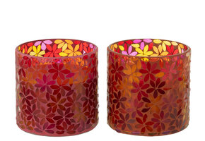 J-Line Geurkaars Flower Mosaic Wax Medium (Set van 2) - 45H