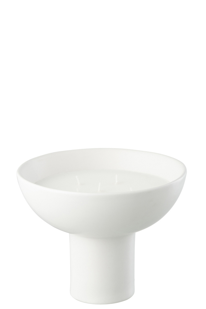 J-Line Geurkaars Keramische Beker Wit Groot - 12H