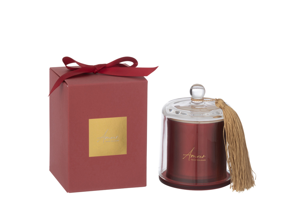 J-LINE SCENTED CANDLE BELL AMOUR RED SMALL – 30 HOURS