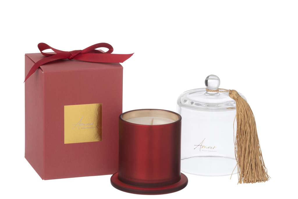 J-LINE SCENTED CANDLE BELL AMOUR RED SMALL – 30 HOURS