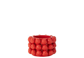 J-LINE BLOEMPOT STRAWBERRIES – KERAMIEK ROOD MEDIUM