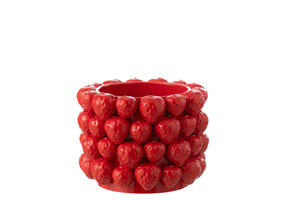 J-LINE BLOEMPOT STRAWBERRIES – KERAMIEK ROOD LARGE