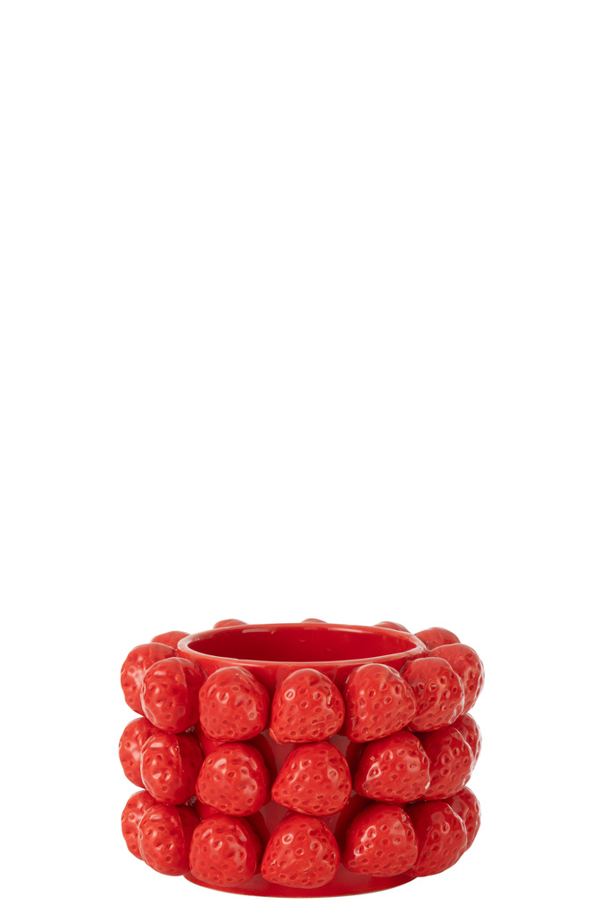 J-LINE BLOEMPOT STRAWBERRIES – KERAMIEK ROOD SMALL