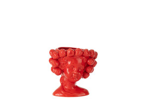 J-LINE BLOEMPOT STRAWBERRIES GIRL – KERAMIEK ROOD