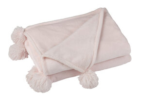 J-LINE PLAID POMPOM POLYESTER LIGHT PINK