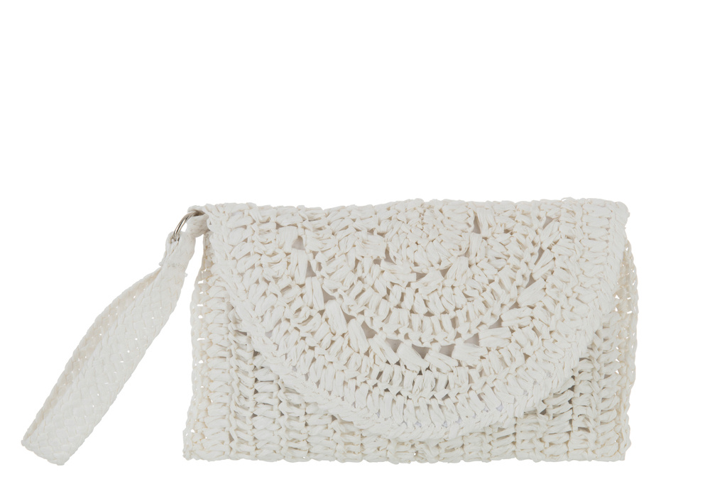 J-LINE CLUTCH BAG MET STRAP – PAPIER WIT