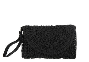 J-LINE CLUTCH BAG MET STRAP – PAPIER ZWART