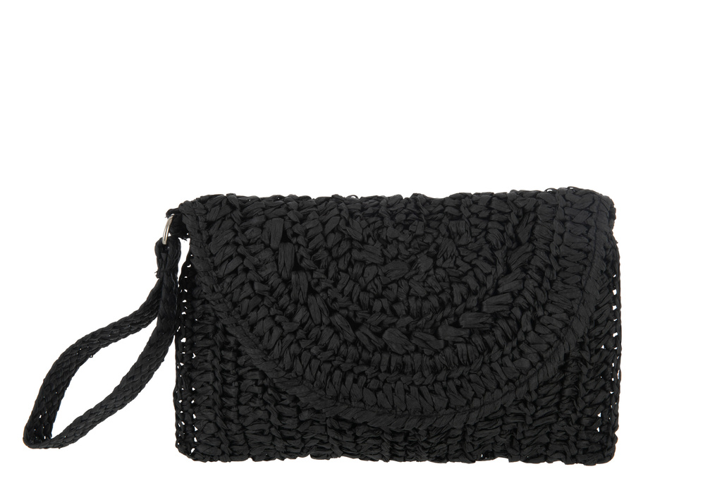 J-LINE CLUTCH BAG MET STRAP – PAPIER ZWART
