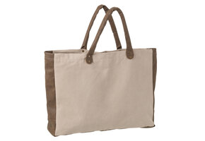 J-LINE STRANDTAS MET KORTE HANDVATTEN – TEXTIEL BEIGE