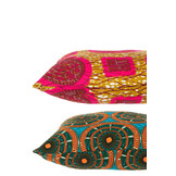 J-LINE KUSSEN PATROON RONDEN STOF MIX (SET VAN 2)