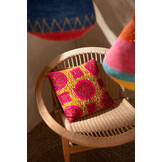 J-LINE KUSSEN PATROON RONDEN STOF MIX (SET VAN 2)