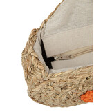 J-LINE STRANDTAS ROND BLOEM – ZEEGRAS NATUREL/ORANJE