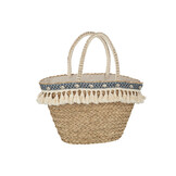 J-LINE STRANDTAS KWASTJES & SCHELPEN – ZEEGRAS NATUREL/BLAUW