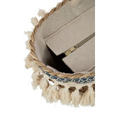 J-LINE STRANDTAS KWASTJES & SCHELPEN – ZEEGRAS NATUREL/BLAUW