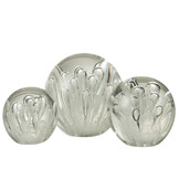 J-Line Presse-papier Bubbles Glas Wit Groot