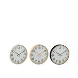 J-LINE WANDKLOK ROND – PLASTIC BEIGE/WIT/ZWART KLEIN (ASSORTIMENT VAN 3)