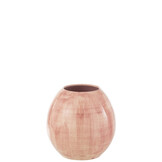 J-LINE BLOEMPOT HANDGESCHILDERD KERAMIEK ROZE LARGE