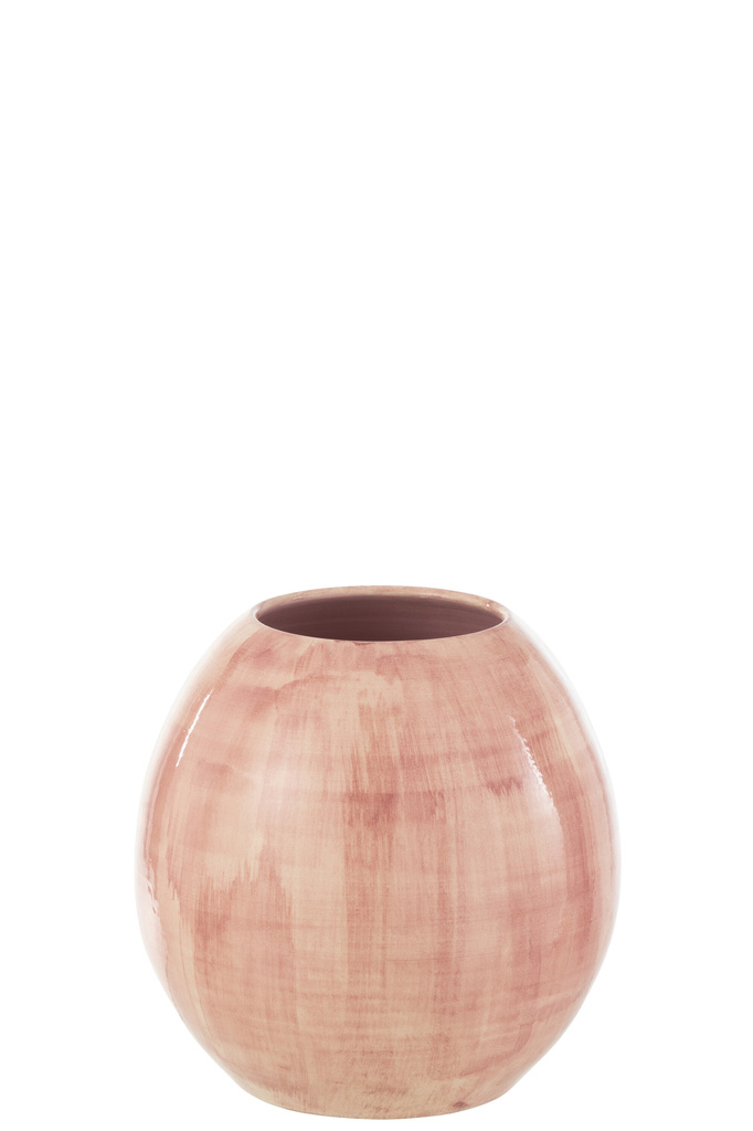 J-LINE BLOEMPOT HANDGESCHILDERD KERAMIEK ROZE LARGE