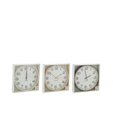 J-LINE WANDKLOK ROND – PLASTIC BEIGE/WIT/ZWART KLEIN (ASSORTIMENT VAN 3)