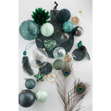 J-LINE DOOS VAN 6 KERSTBALLEN DRUPPEL PAUWENVEER GLAS TRANSPARANT KLEIN