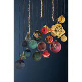 J-LINE DOOS VAN 6 KERSTBALLEN DRUPPEL PAUWENVEER GLAS TRANSPARANT KLEIN