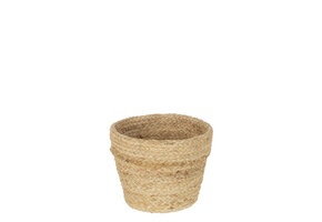 J-LINE BASKET ROUND WITH BORDER MAIZE NATURAL