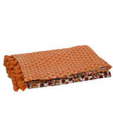 J-LINE PLAID / STRANDMAT BLOEMEN KATOEN ORANJE
