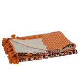 J-LINE PLAID / STRANDMAT BLOEMEN KATOEN ORANJE