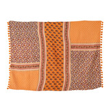 J-LINE PLAID / STRANDMAT BLOEMEN KATOEN ORANJE
