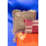 J-LINE PLAID / STRANDMAT BLOEMEN KATOEN ORANJE