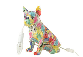 J-LINE LAMP BULLDOG POP-ART – POLYRESIN