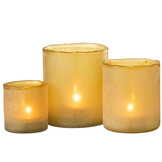 J-LINE SET VAN 3 TEALIGHT RUBY – GLAS GEEL