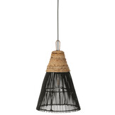 J-LINE LAMPSHADE CONE RATTAN BLACK