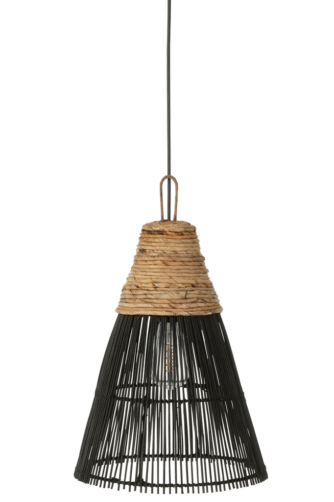 J-LINE LAMPSHADE CONE RATTAN BLACK